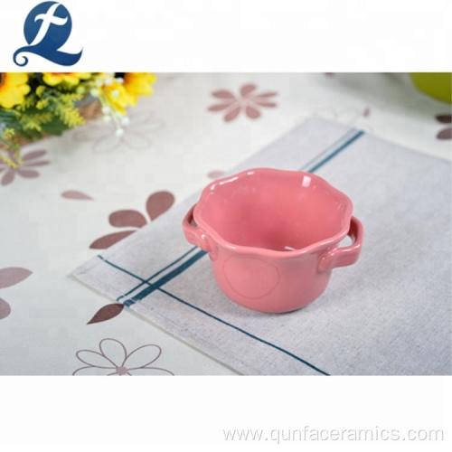 Baking tray round shape small ceramic bakeware